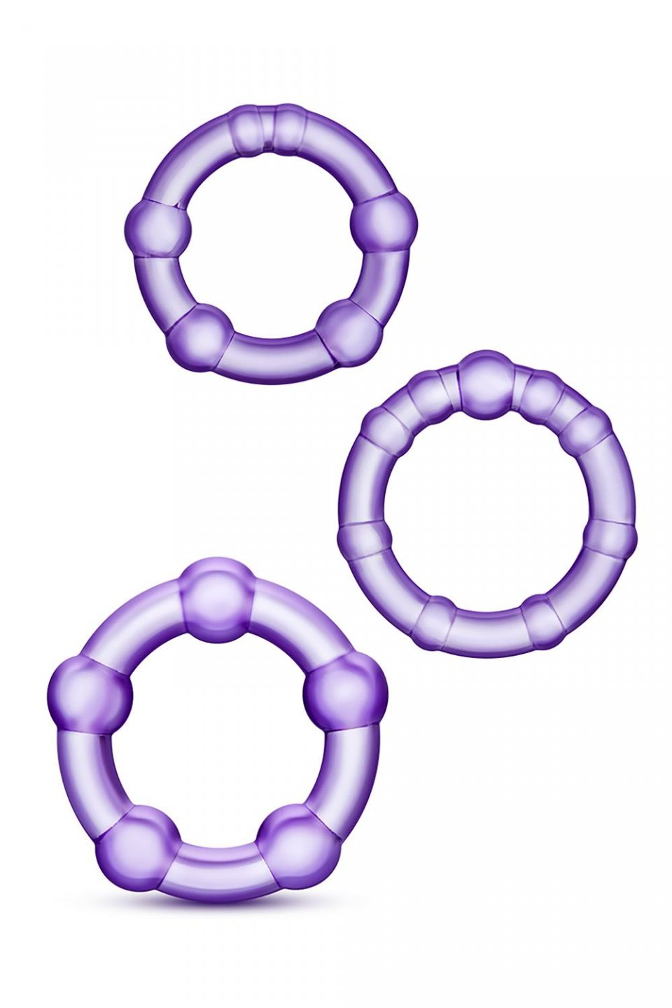 Blush Stay Hard Beaded Cockrings Purple