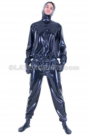 Express Latex Catsuit Jogger mit Haube