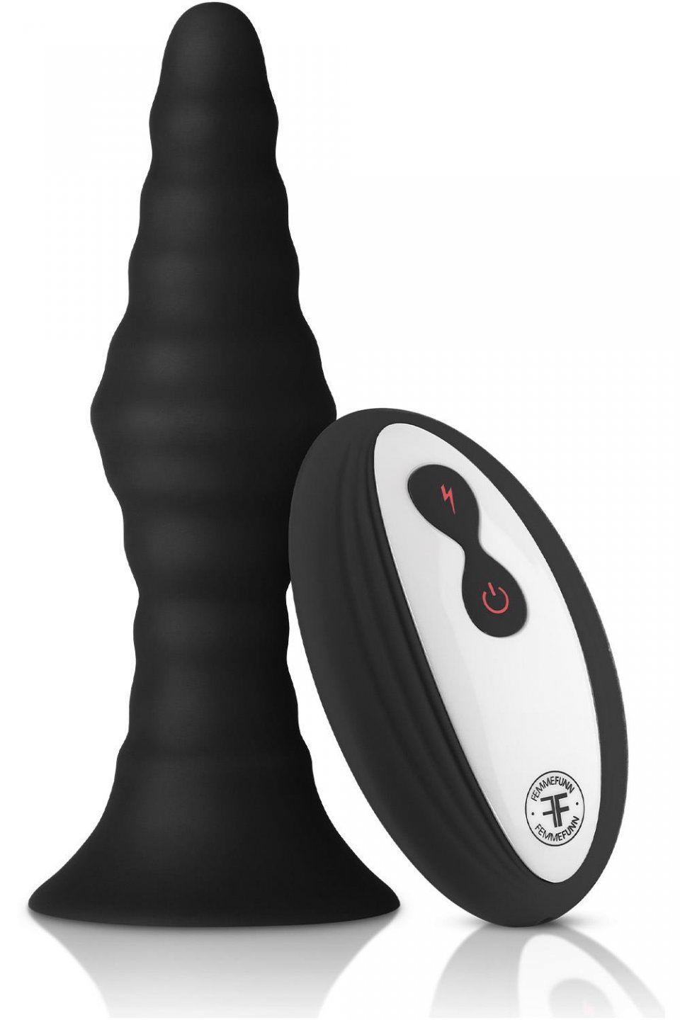 Forto Ribbed Plug Small � Remote, 10 Modi, Silikon wasserdicht