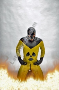 Heavy Rubber Catsuit mit Latexmaske
