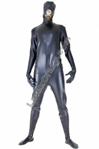 Heavy Rubber Catsuit Sec1 mit Gasmaske