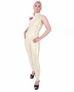 Latex Catsuit R�cken-RV �rmellos Damen transparent