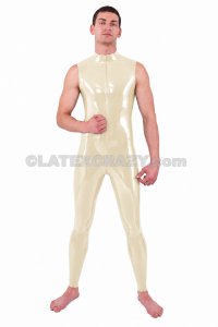 Latex Catsuit Herren �rmellos transparent natural