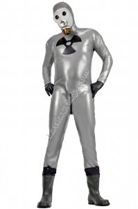 Latex Catsuit Attention mit angesetzter Gasmaske