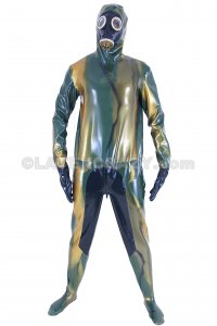 Heavy Rubber Catsuit Battlefield mit Gasmaske