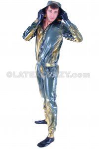 Latex Catsuit mit Haube und effekt auf Ma�