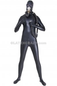 Heavy Rubber Catsuit mit Gasmaske optional chloriert