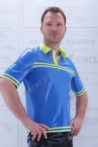 Latex Polo Shirt Eddy f�r M�nner auf Ma� im Latexshop