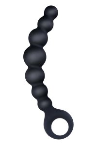 NMC Ribbed Silicone Anal Beads 7 Zoll Schwarz