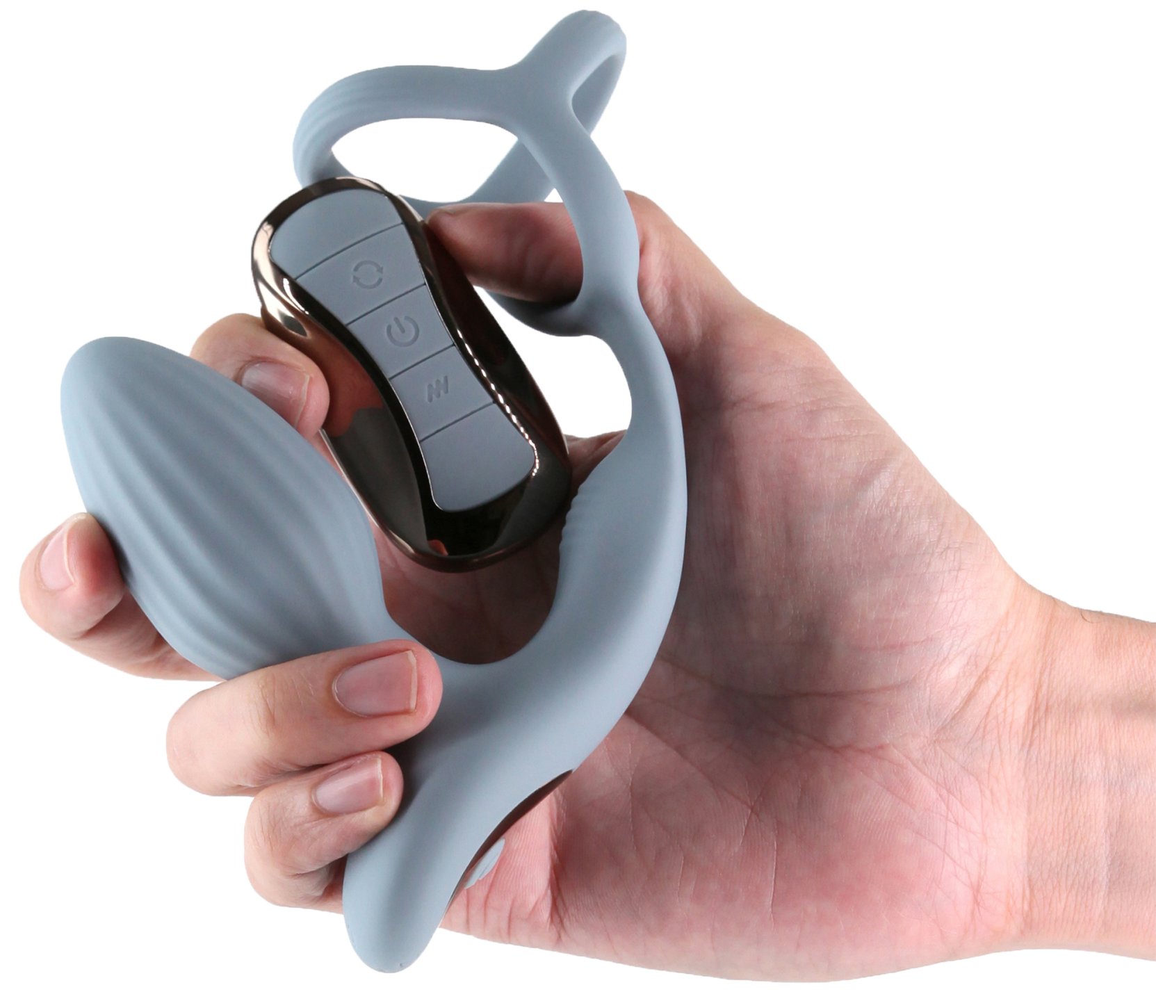 Renegade Pinnacle Gray - Cockring mit vibrierendem Plug und Fernbedienung