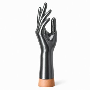 Latexhandschuhe kurz Metallic Pewter | RubberBasic