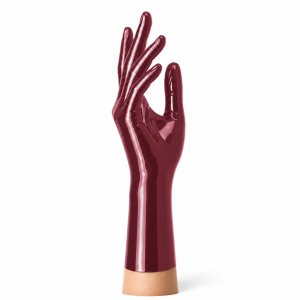 Latexhandschuhe kurz Metallic Rot | RubberBasic