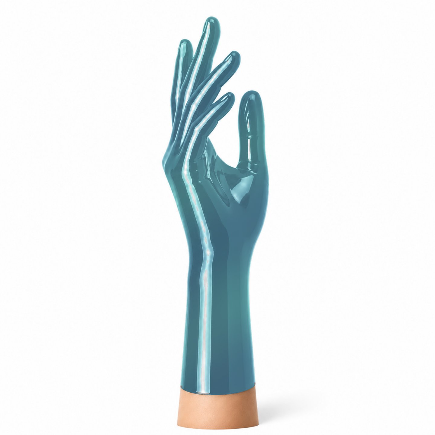 RubberBasic Latexhandschuhe kurz � Shimmery Semi-Blau transparent � optional chlorierbar