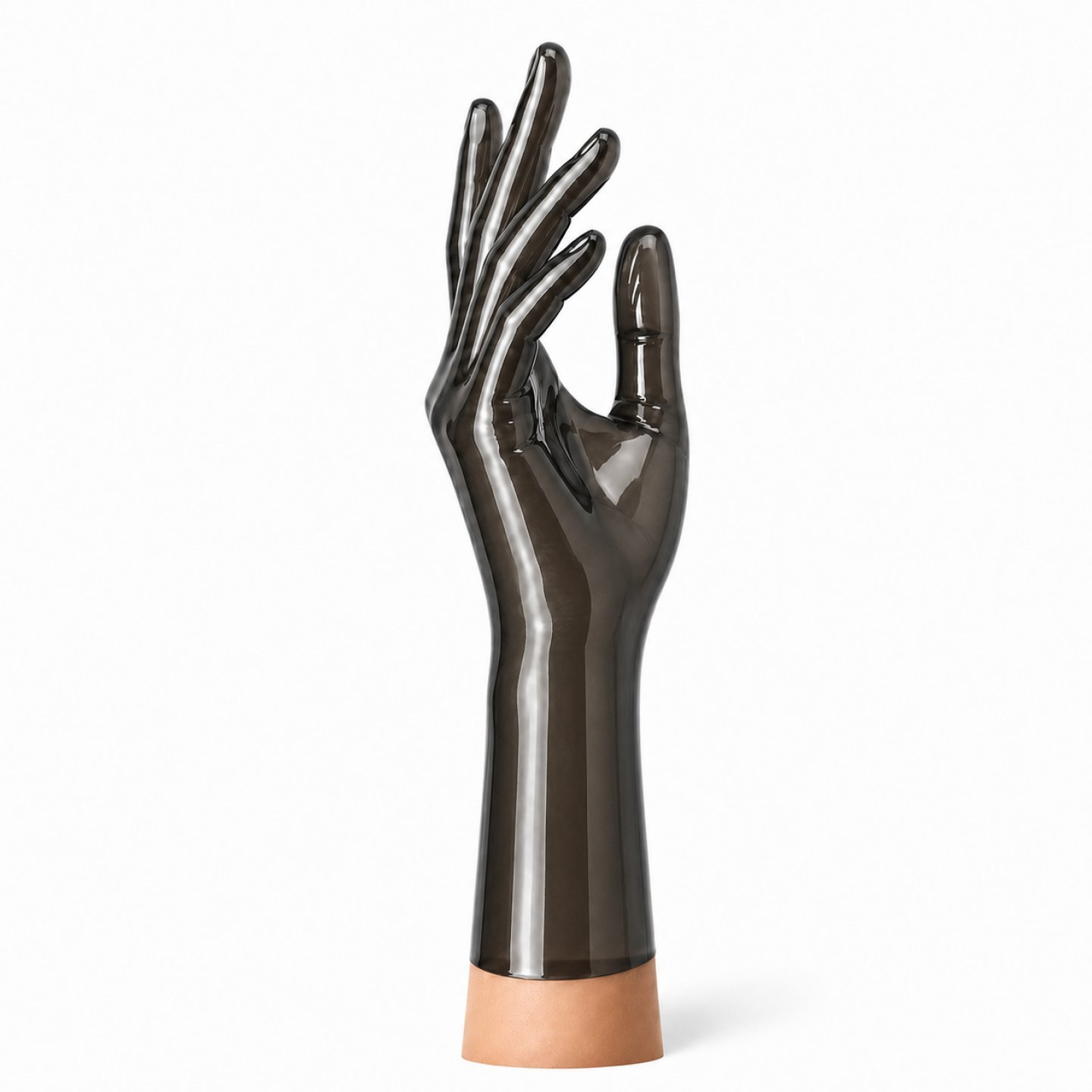 RubberBasic Latexhandschuhe kurz � Transparent Smoky Black � optional chlorierbar