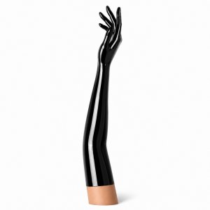 Lange Latexhandschuhe Schwarz | RubberBasic