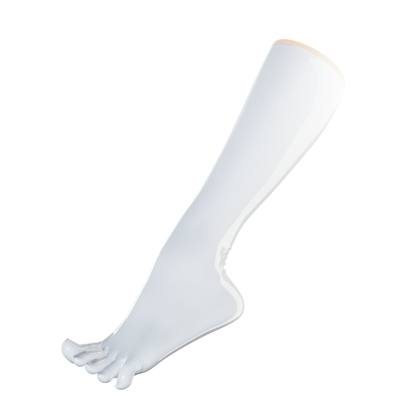 Uniqdsn Latex Zehensocken kniehoch � pearl white, chlorierbar