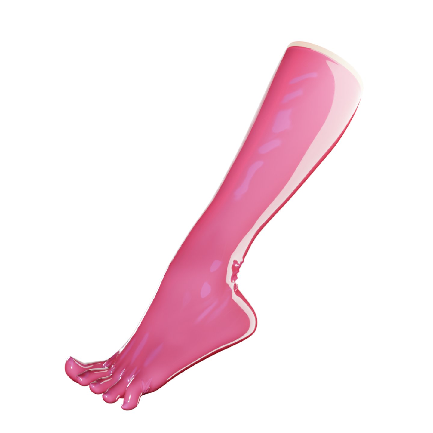 Uniqdsn Latex Zehensocken � metallic fuchsia, knielang, chlorierbar