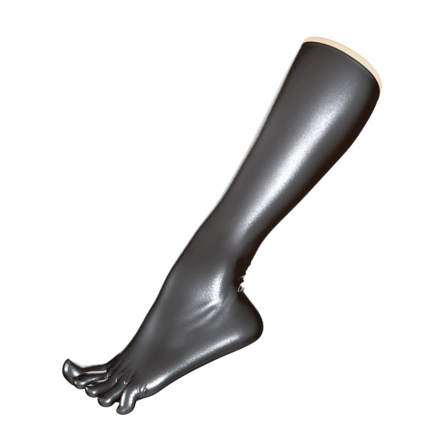 Uniqdsn Latex Zehensocken � metallic pewter, knielang, chlorierbar