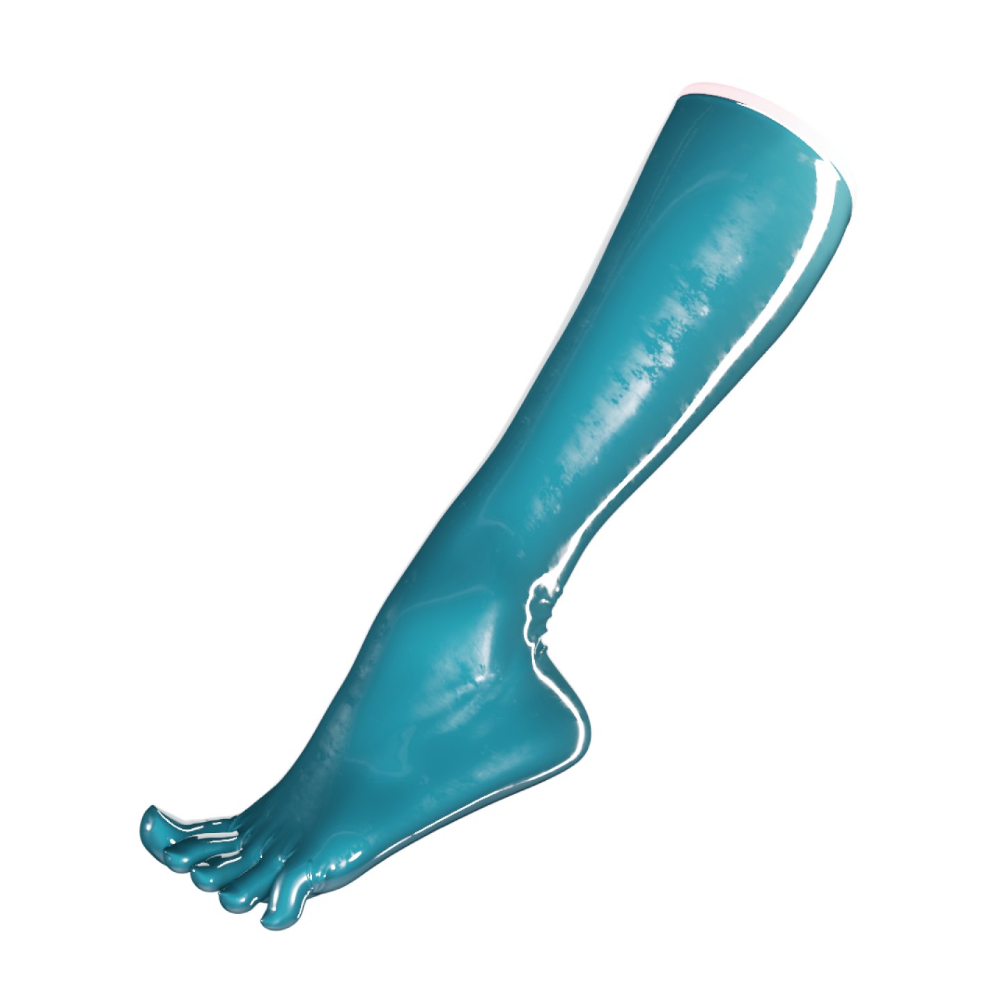 Uniqdsn Latex Zehensocken � turquoise, knielang, chlorierbar