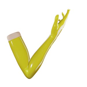 Uniqdsn lange Latexhandschuhe leucht gelb, chlorierbar