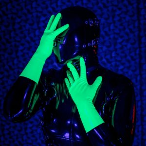 Latexhandschuhe kurz UV-gr�n � Uniqdsn bei Latexcrazy