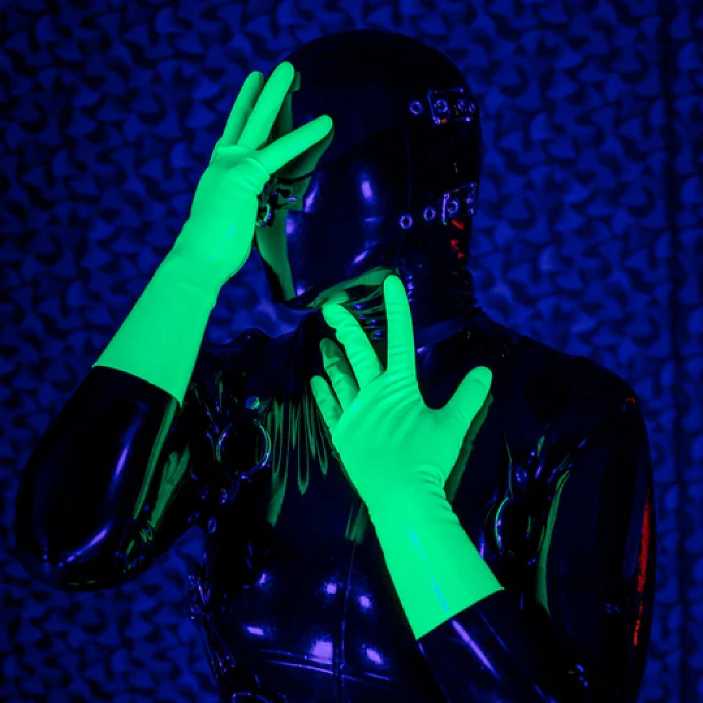 Uniqdsn Latexhandschuhe kurz � UV-gr�n fluoreszierend
