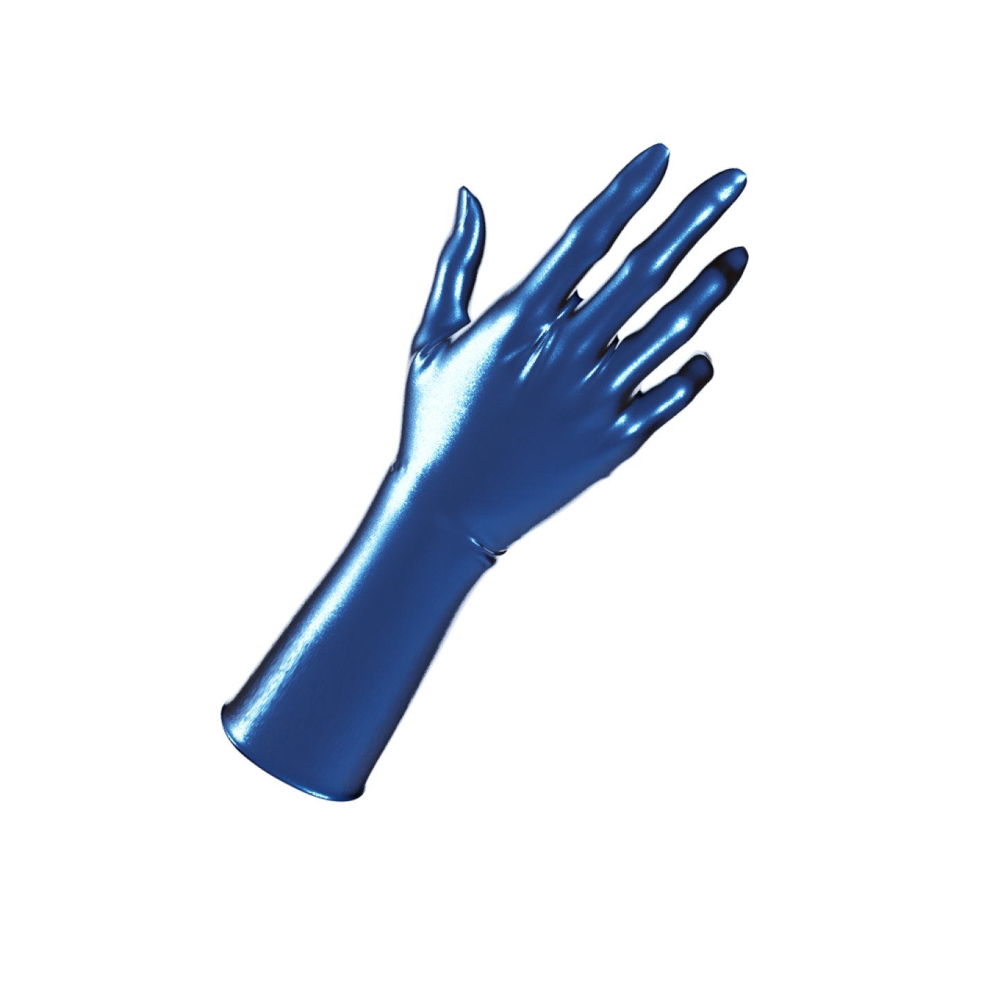 Uniqdsn Latexhandschuhe kurz � metallic blau, anatomisch getaucht, optional chloriert