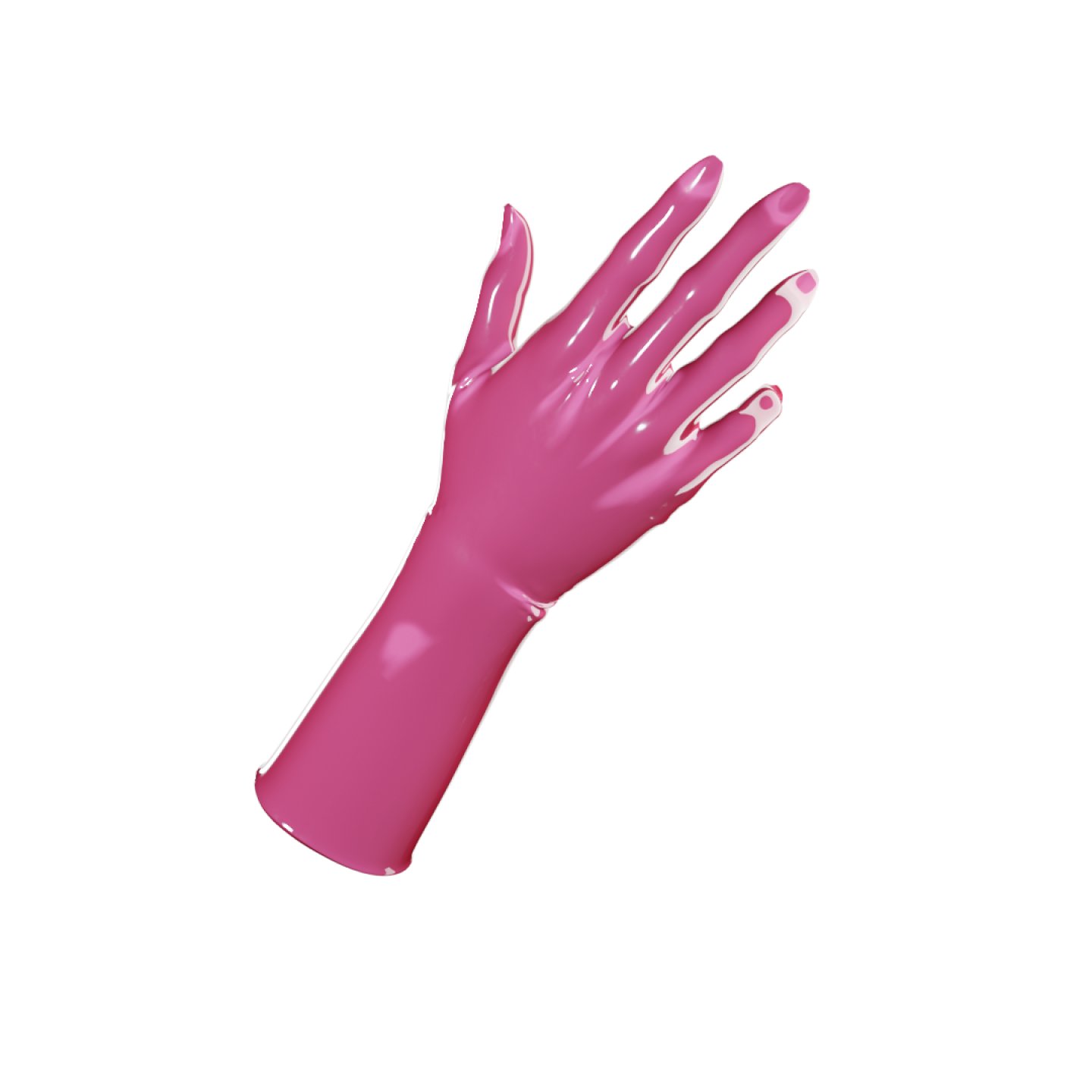 Uniqdsn Latexhandschuhe kurz � metallic fuchsia, anatomisch getaucht, optional chloriert