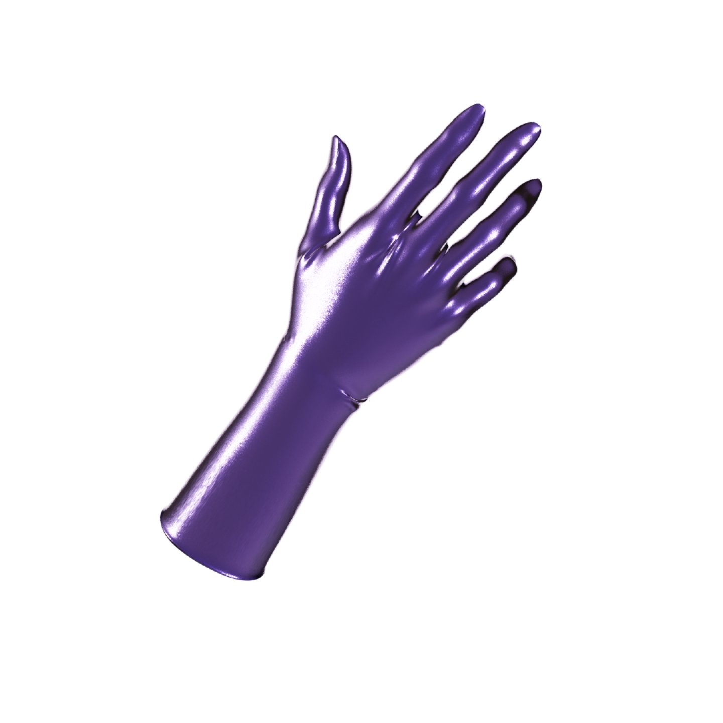 Uniqdsn Latexhandschuhe kurz � metallic purple, anatomisch geformt, optional chloriert
