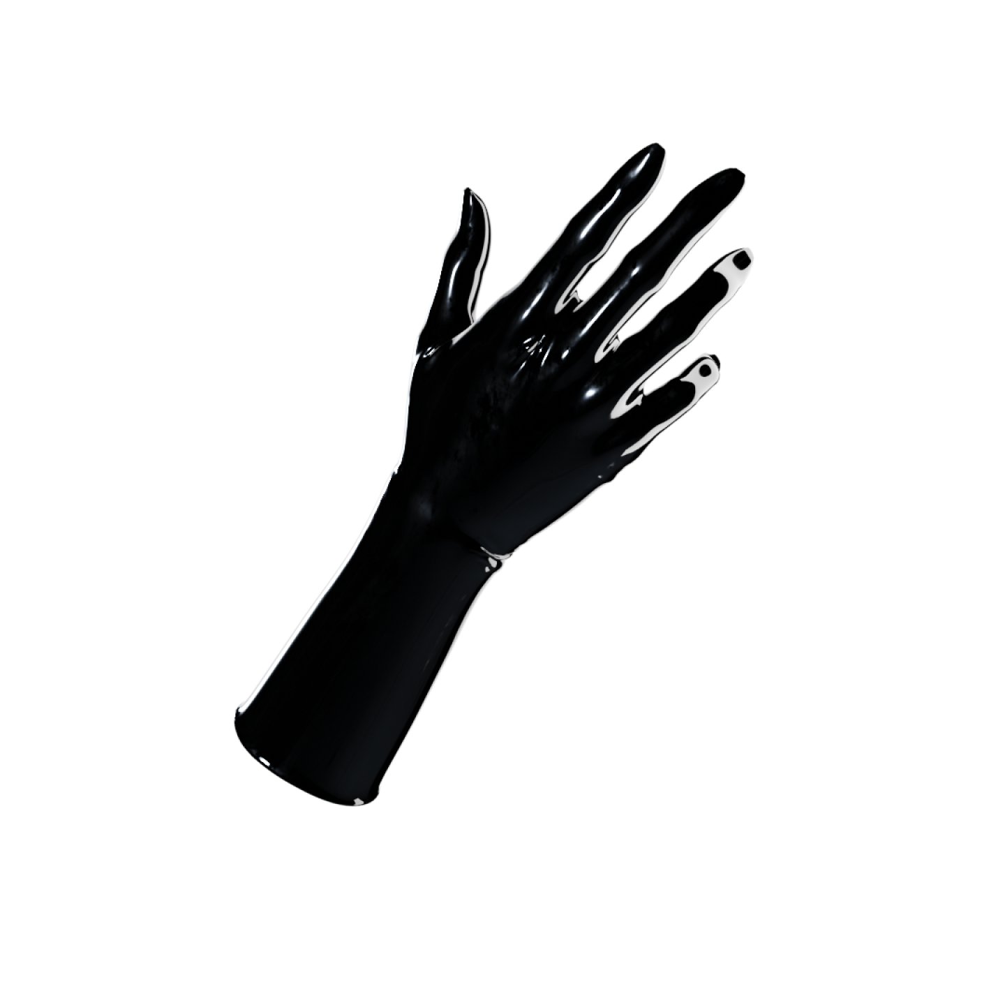 Uniqdsn Latexhandschuhe kurz � obsidian schwarz, anatomisch getaucht, optional chloriert