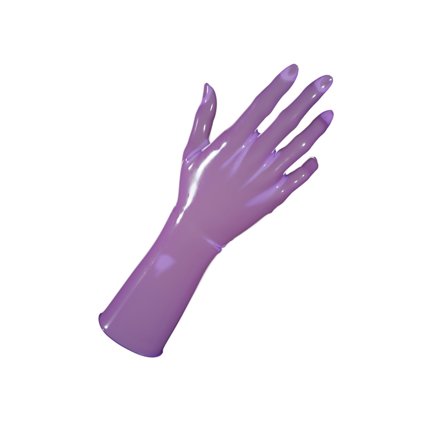 Uniqdsn Latexhandschuhe kurz � transparent lilac, anatomisch geformt, optional chloriert