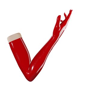 Uniqdsn Latexhandschuhe lang lava red, chlorierbar