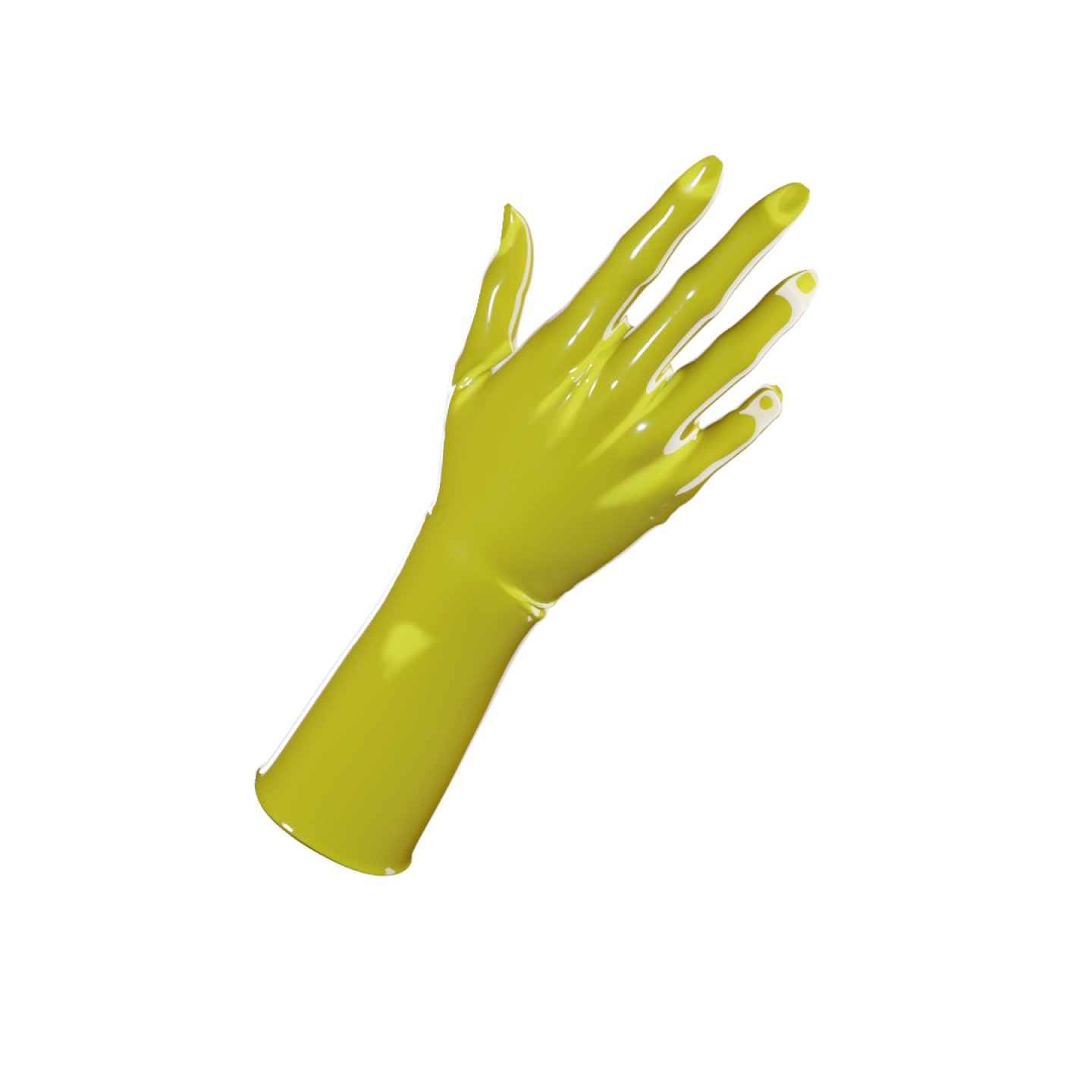 Uniqdsn Latexhandschuhe � leuchtend gelb, kurz, anatomisch geformt, chlorierbar