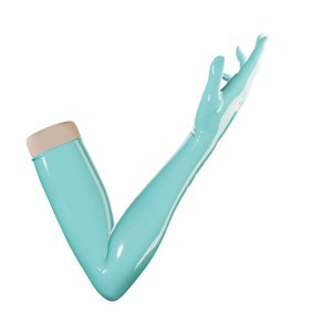 Uniqdsn Latexhandschuhe lang mystic jade, chlorierbar